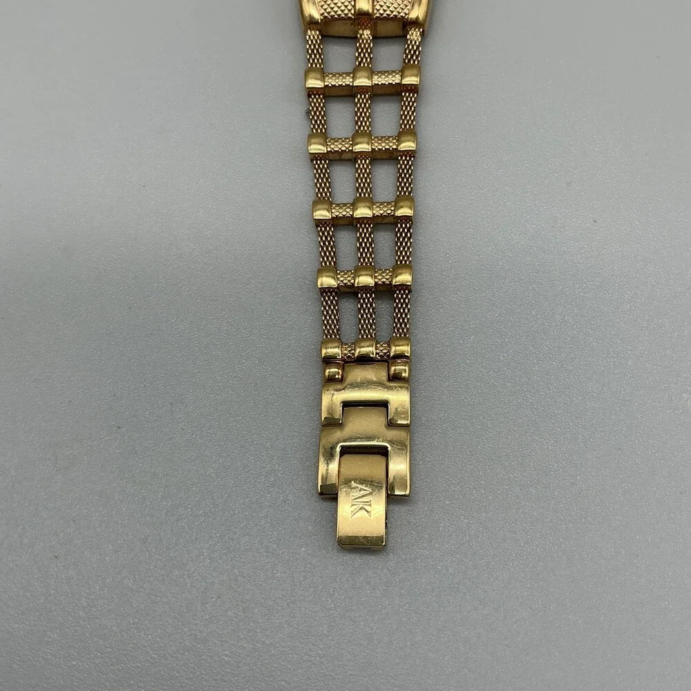 Anne Klein Diamond Womens Watch 21mm Champagne Dial Gold Tone New Battery 6.75